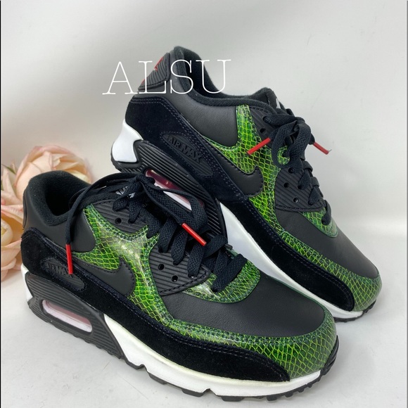 Nike Shoes - Nike Air Max 90 QS Black Green Leather W AUTHENTIC